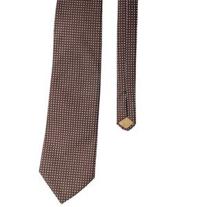 Vtg Prince Consort Golden Clasp Tie Brown Polka Dot Necktie Polyester